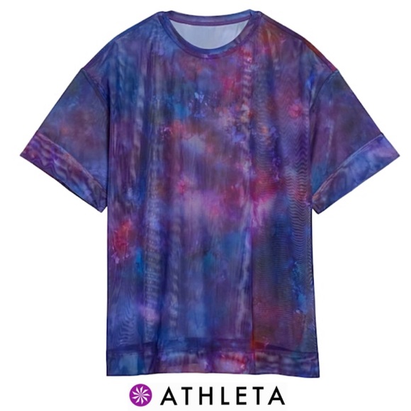 Athleta Tops - 💥NWTS-$54 ATHLETA Top Medium Oversized Layering Mesh Purple Shirt M